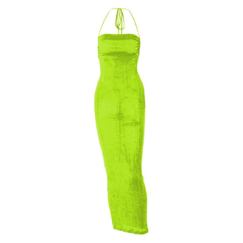 Knit Backless Cowl Neck Maxi Dress - View 10