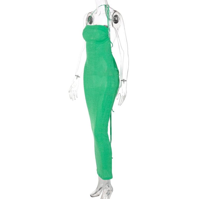 Knit Backless Cowl Neck Maxi Dress - View 5