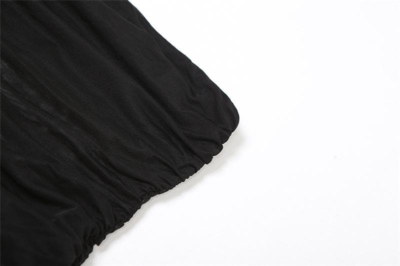 Mesh irregular solid backless tube mini dress - View 6