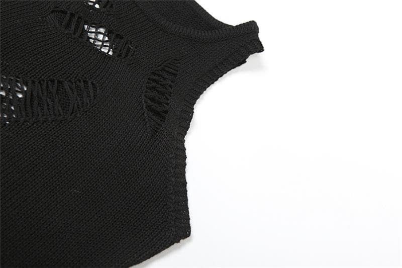Knit Ladder Cut Out Sleeveless Crew Neck Bodycon Maxi Dress - View 6