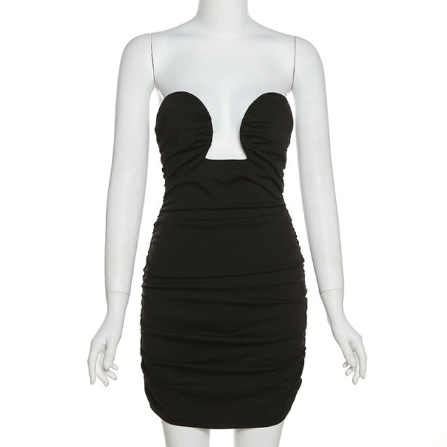 One Shoulder Long Sleeve Ruched Bodycon Mini Dress 5