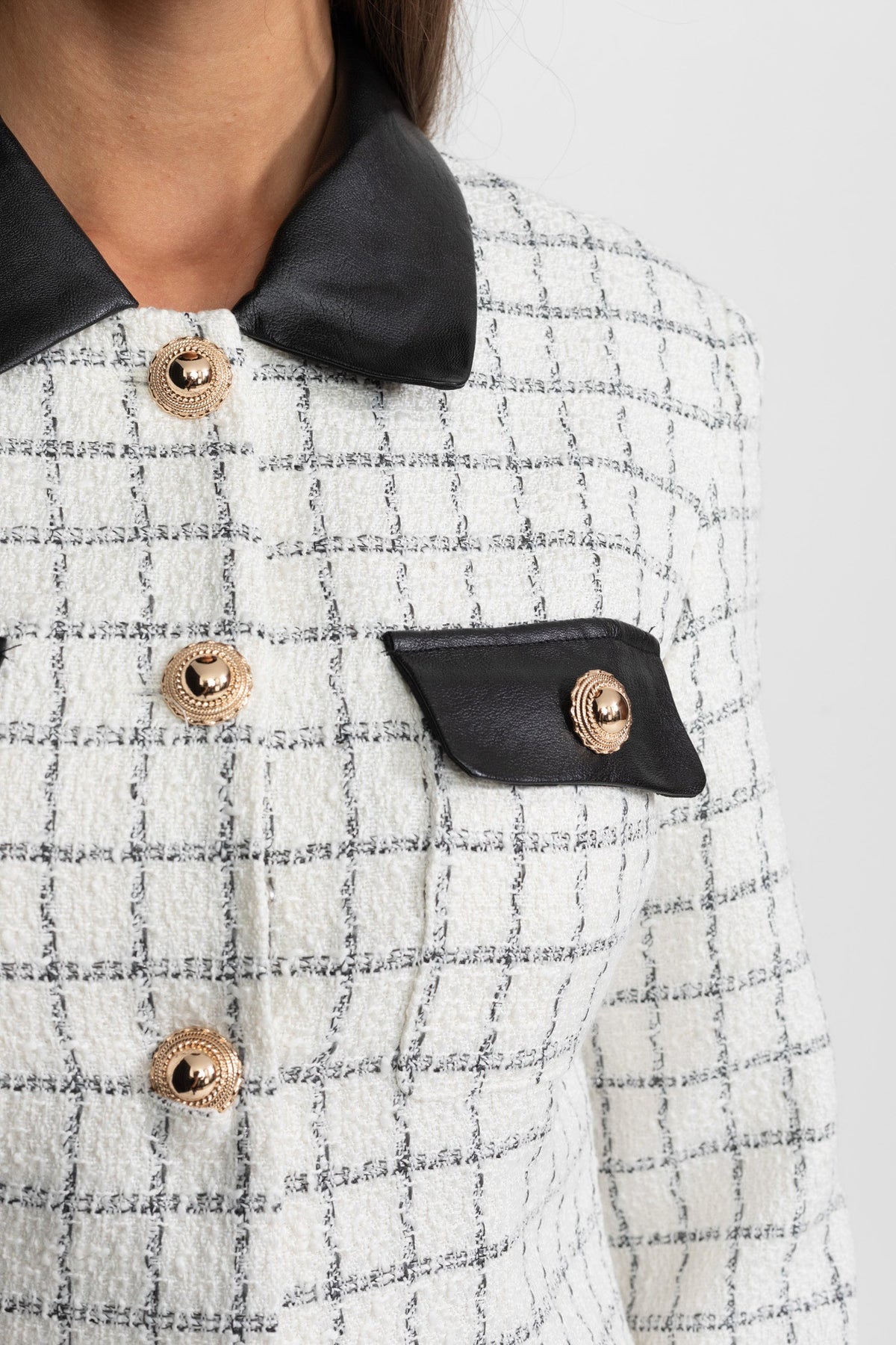 Long Sleeve Tweed Mini Dress - View 4