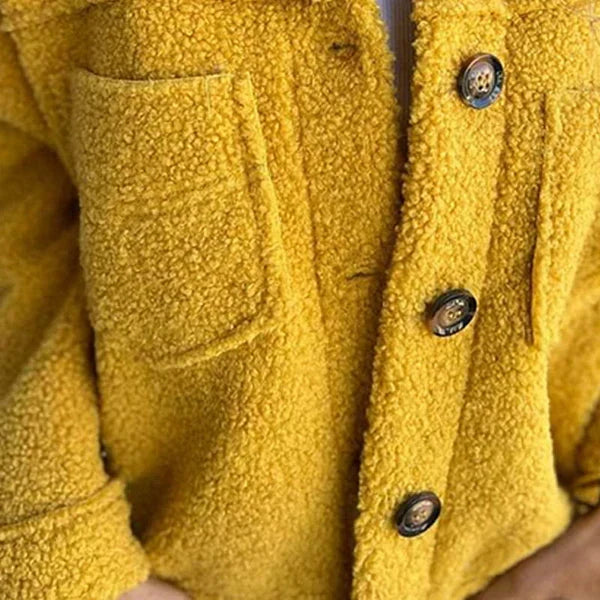 Teddy Fleece Collared Button Front Pocket Shacket Jacket 2