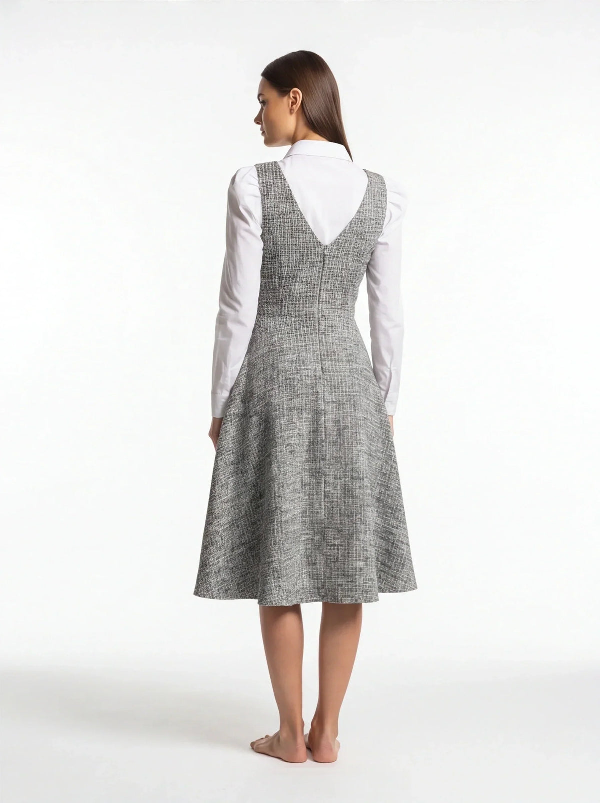 Elegant A-Line Cocktail Dress with Lace Accents and Sleeveless Design - View 4
