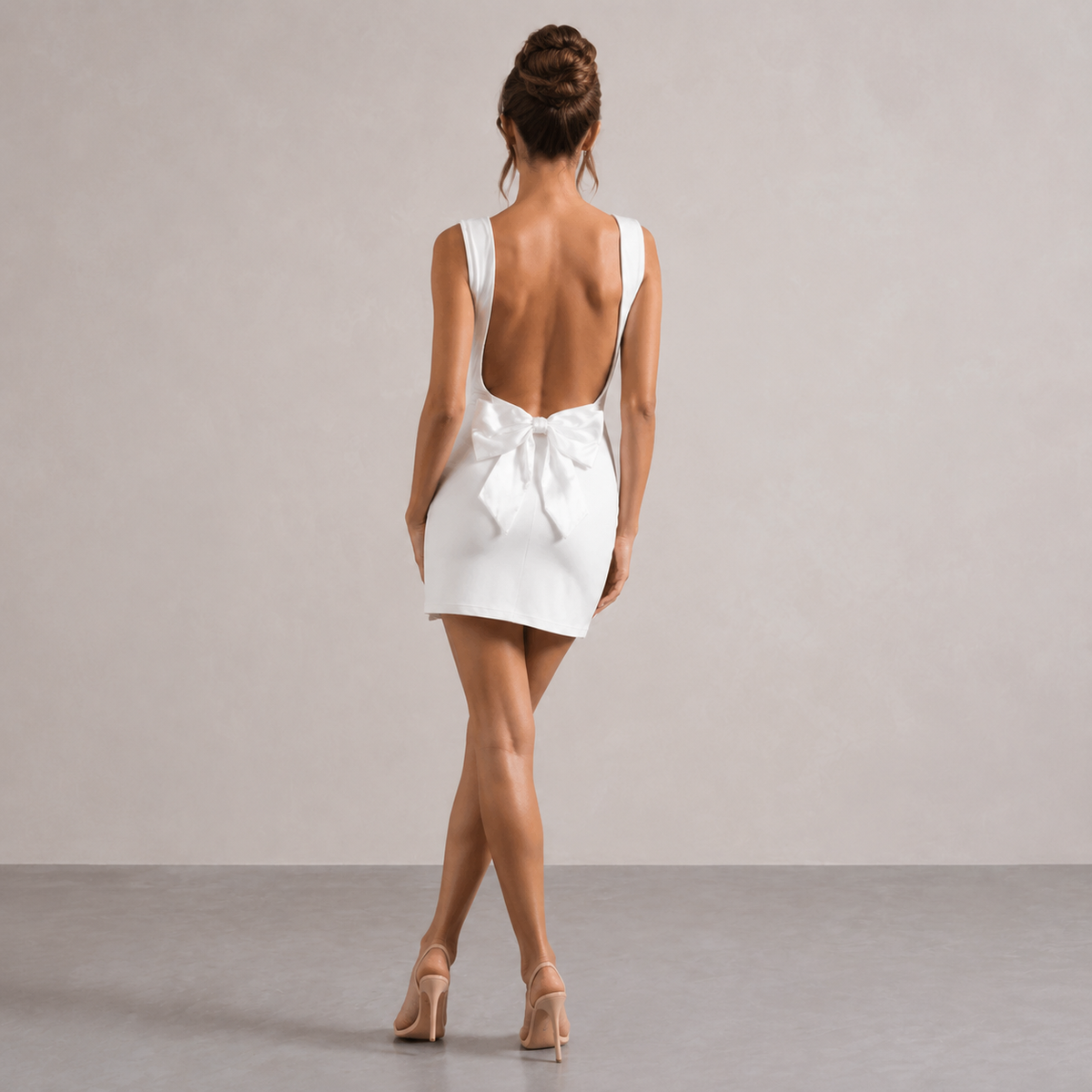 Cowl Neck Sleeveless Satin Bodycon Mini Dress 3