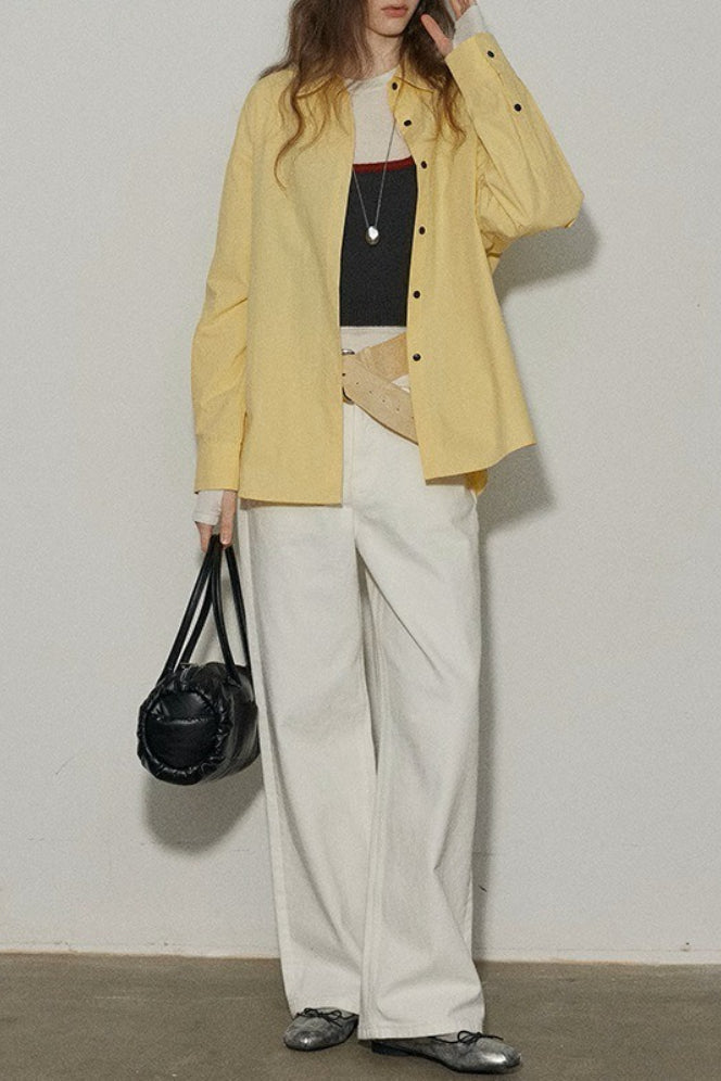 Relaxed Button Front Blouse