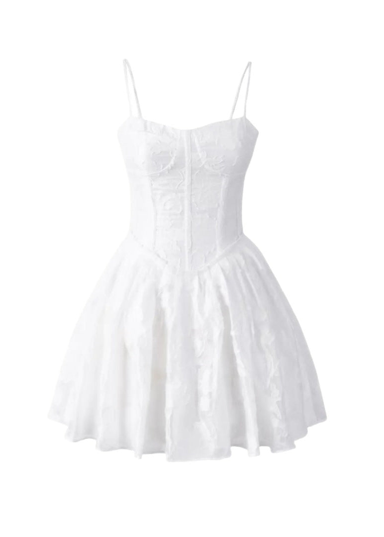 Satin V-Neck Sleeveless Corset Bodycon Mini Cocktail Dress in White - View 4