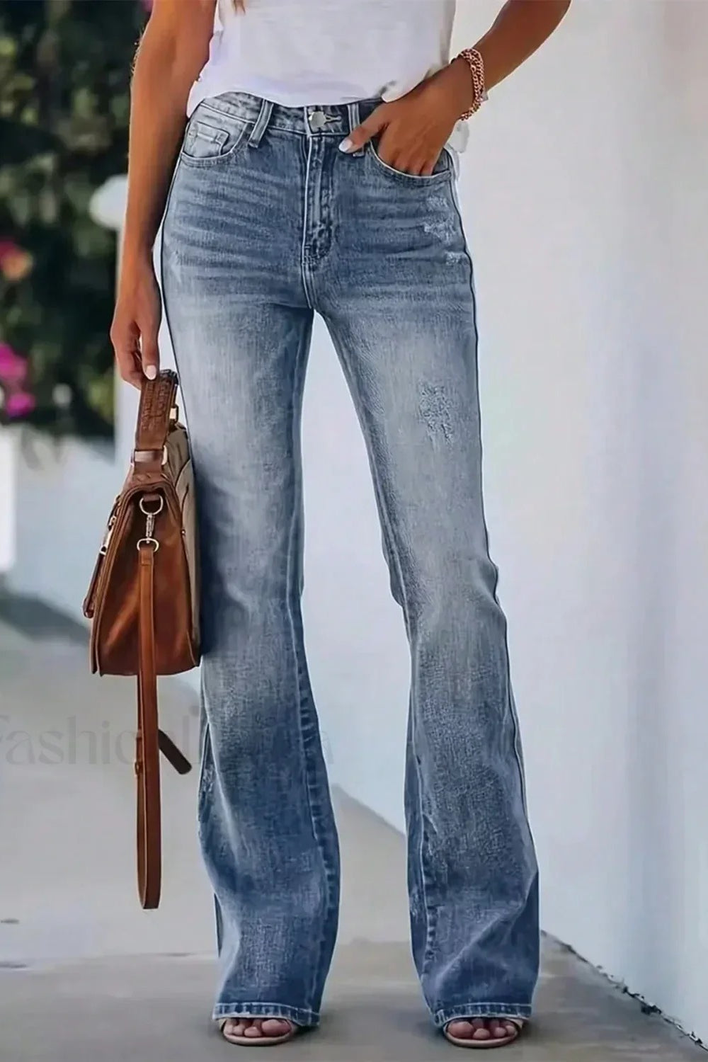 High-Waist Flared Denim Jeans