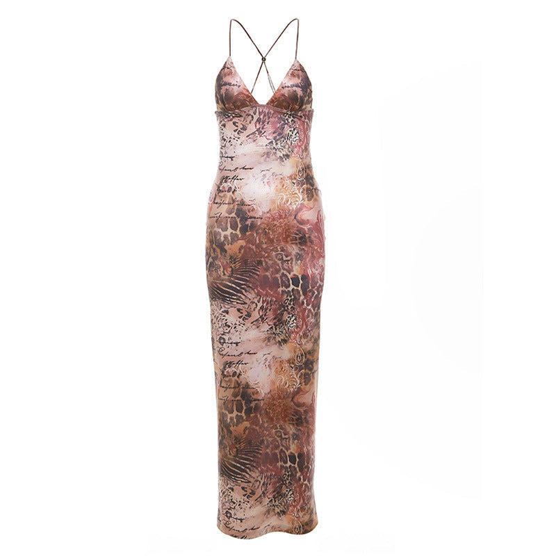 Butterfly applique backless v neck maxi dress - View 13