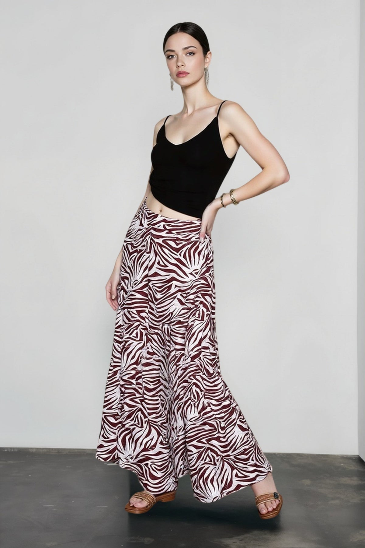 Zebra Print Umbrella Vacation Skirt