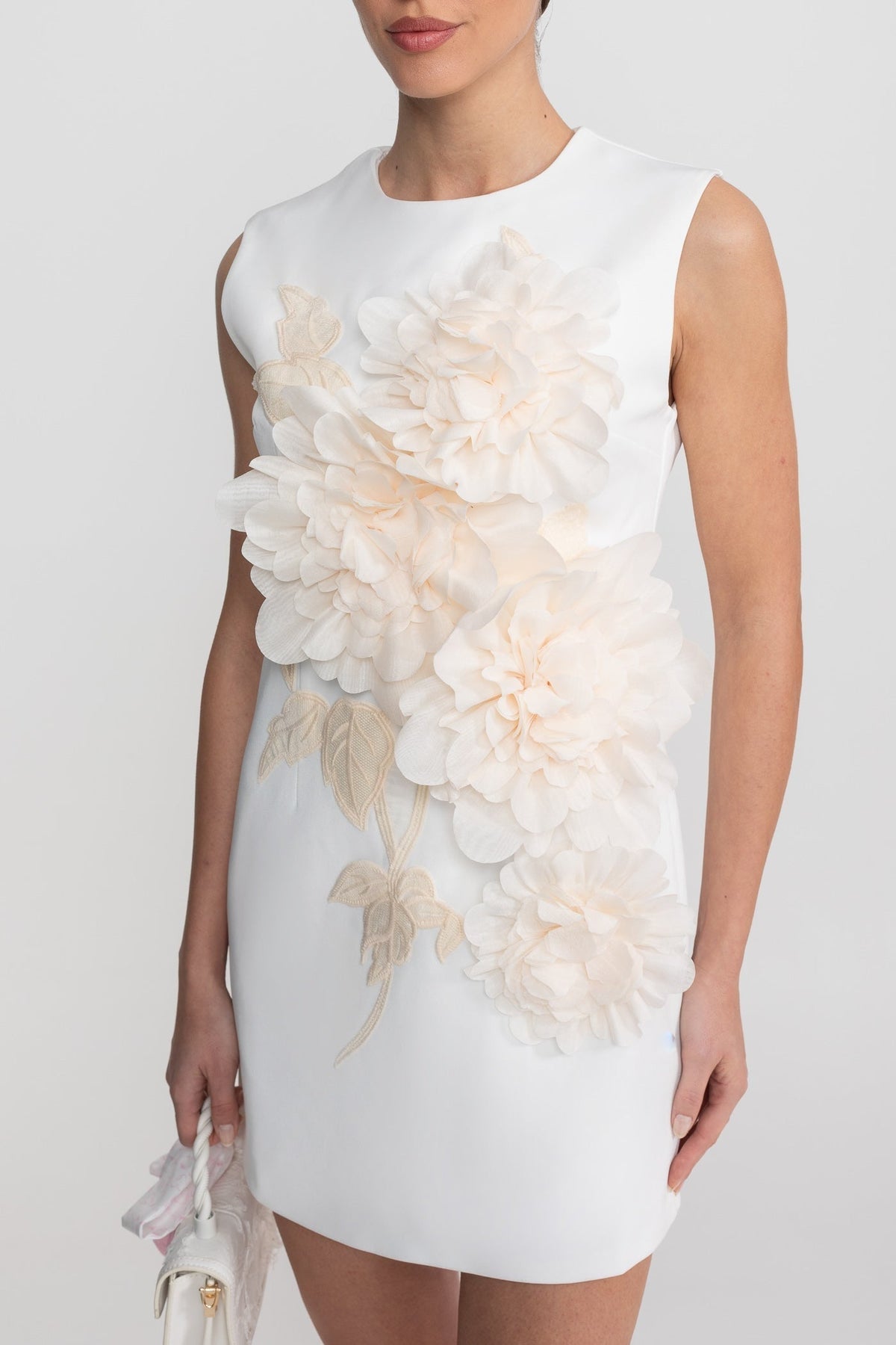 Sleeveless Mini Dress - White - View 5
