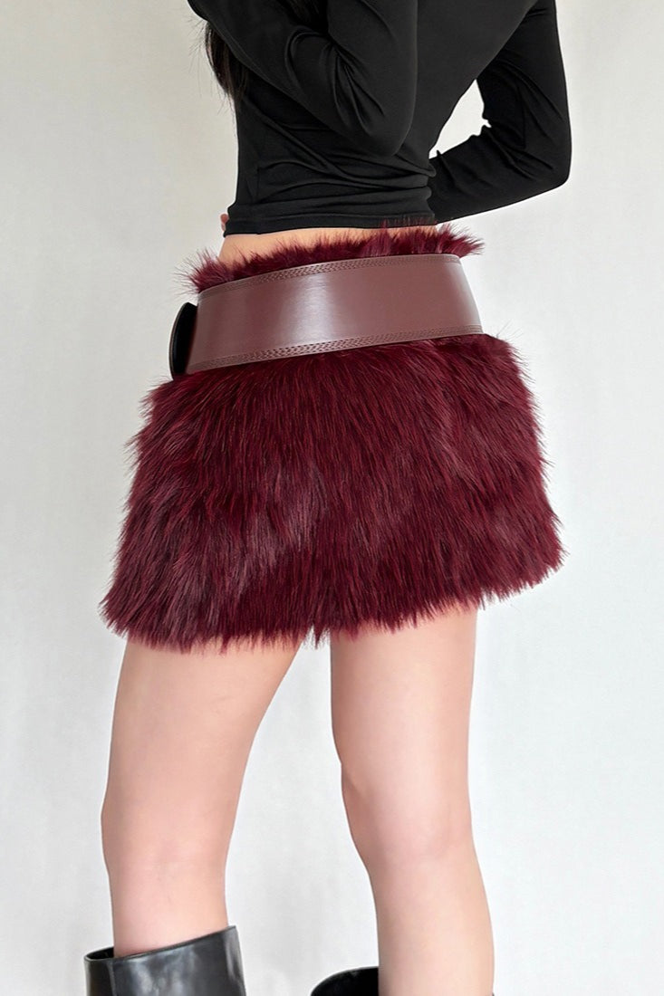 Bodycon Pleated Denim Mini Skort