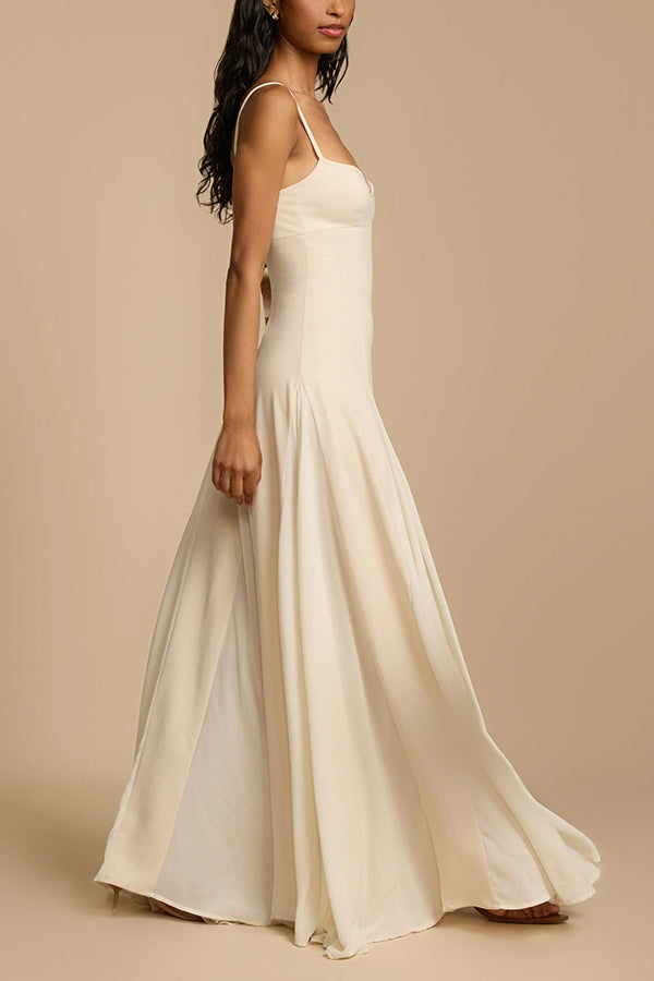 Timeless Elegance Panelled Tulle A-line Slip Maxi Dress - View 6