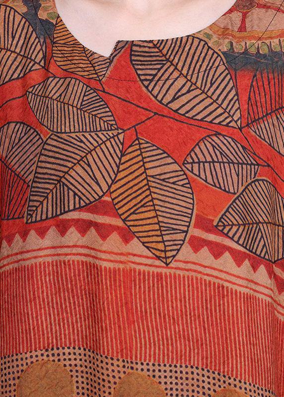 Tribal Print Oversized Kimono Sleeve Round Neck Shift Maxi Dress - View 5
