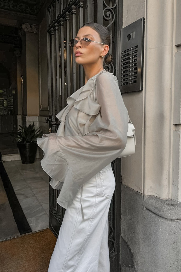 Versatile Flare Ruffle Blouse