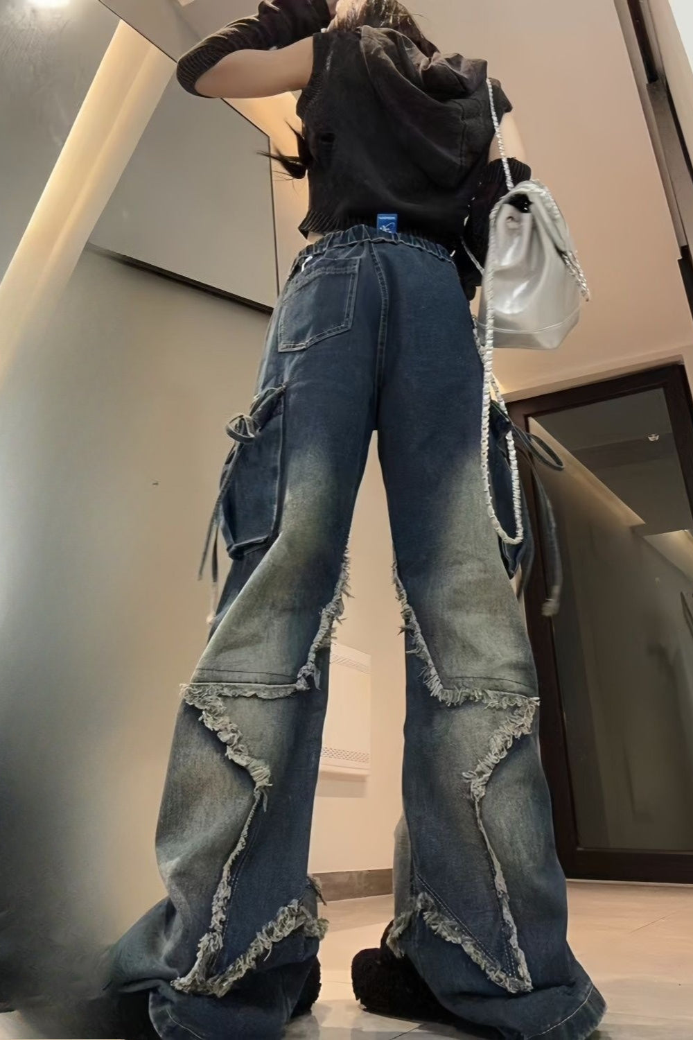 Vintage Washed Wide-Leg Denim Jeans