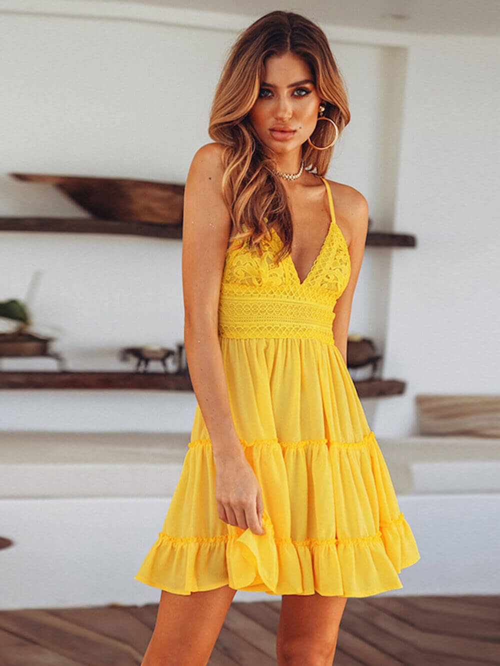 European and American lace strap mini dress - View 9
