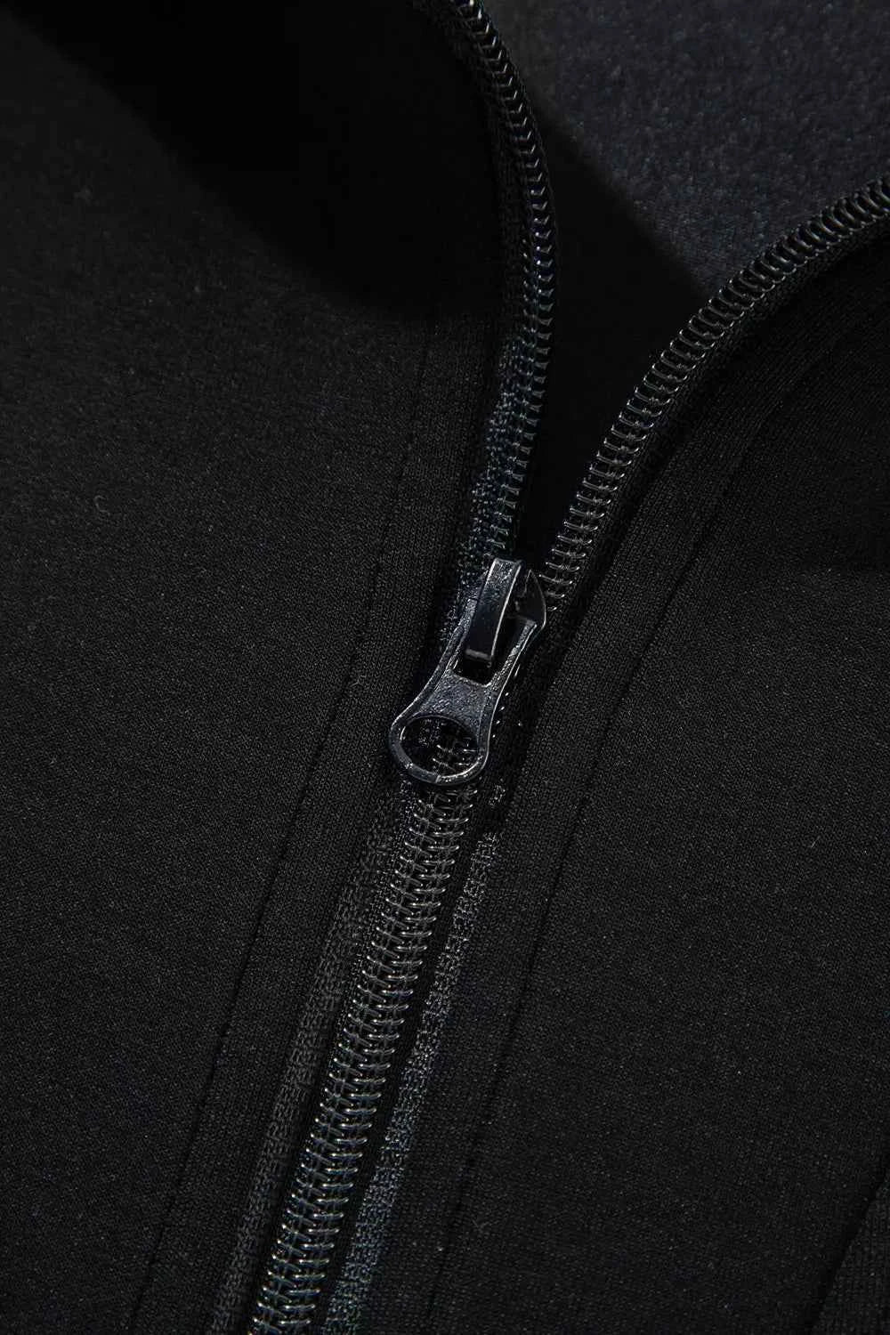 Solid Zip Sailor Collar Pullover Sweatpants Set