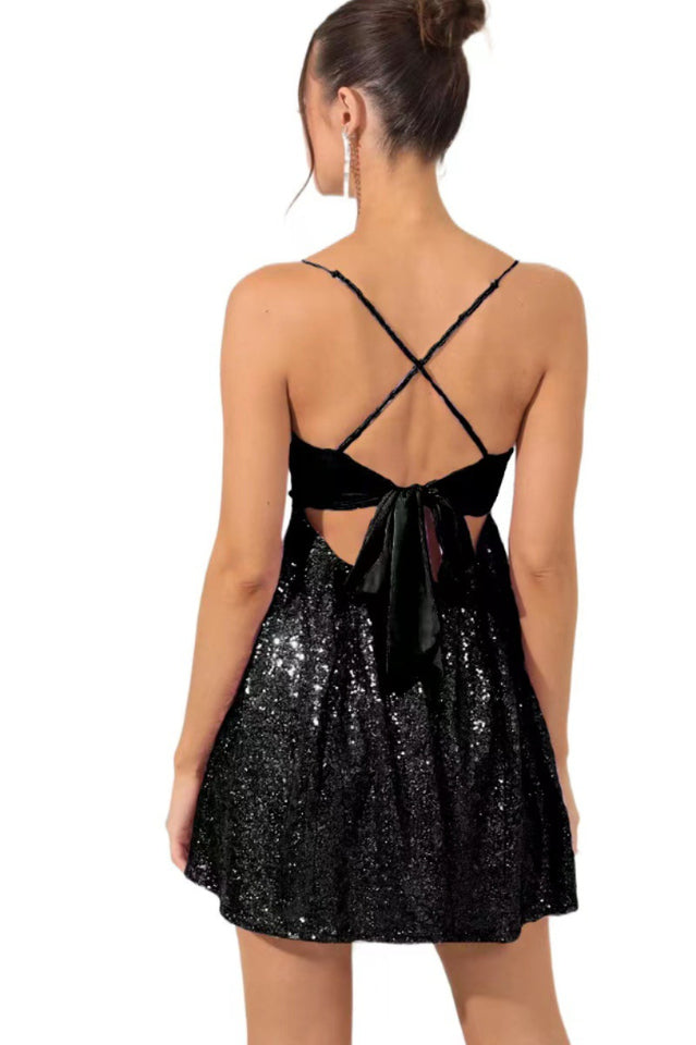 Sequin Strapless Bodycon Mini Dress in Lilac - View 7