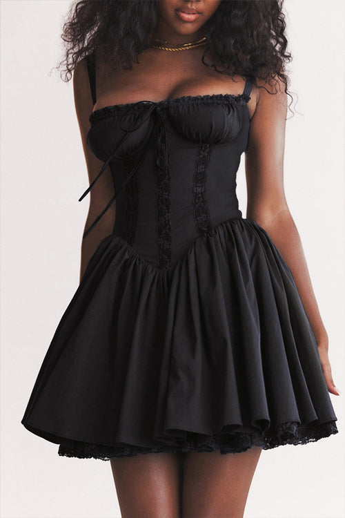 Floral Lace Print Sweetheart Neck Skater Mini Dress 13