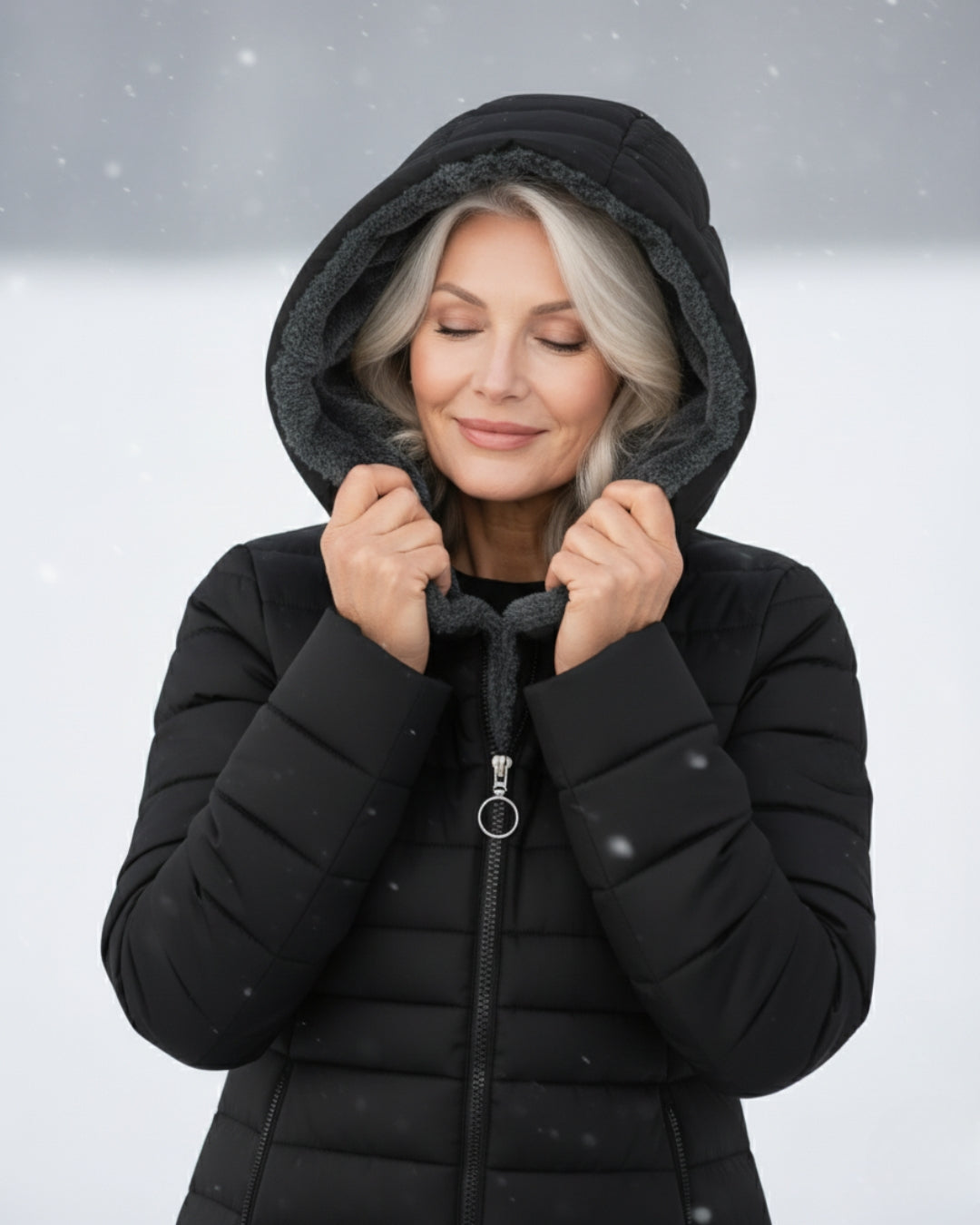 Hooded Faux Fur Lined Quilted Longline Puffer Coat 8
