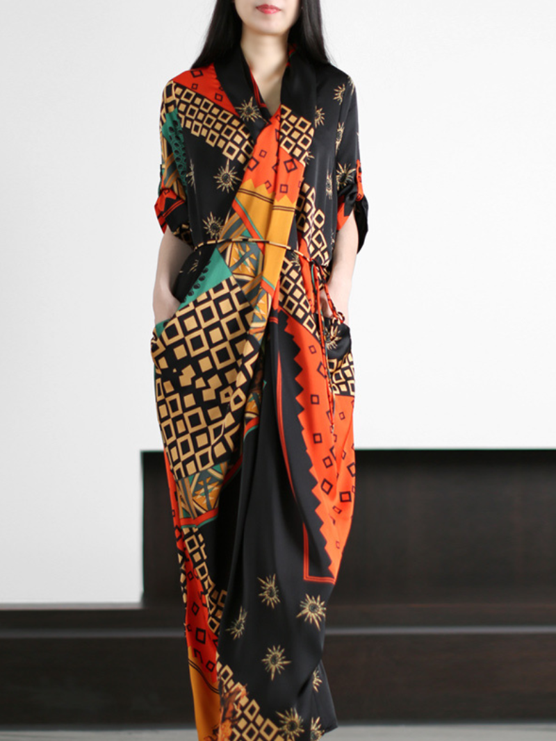 Maxi Dress loose lace thin light luxury fashion ethnic style - View 2