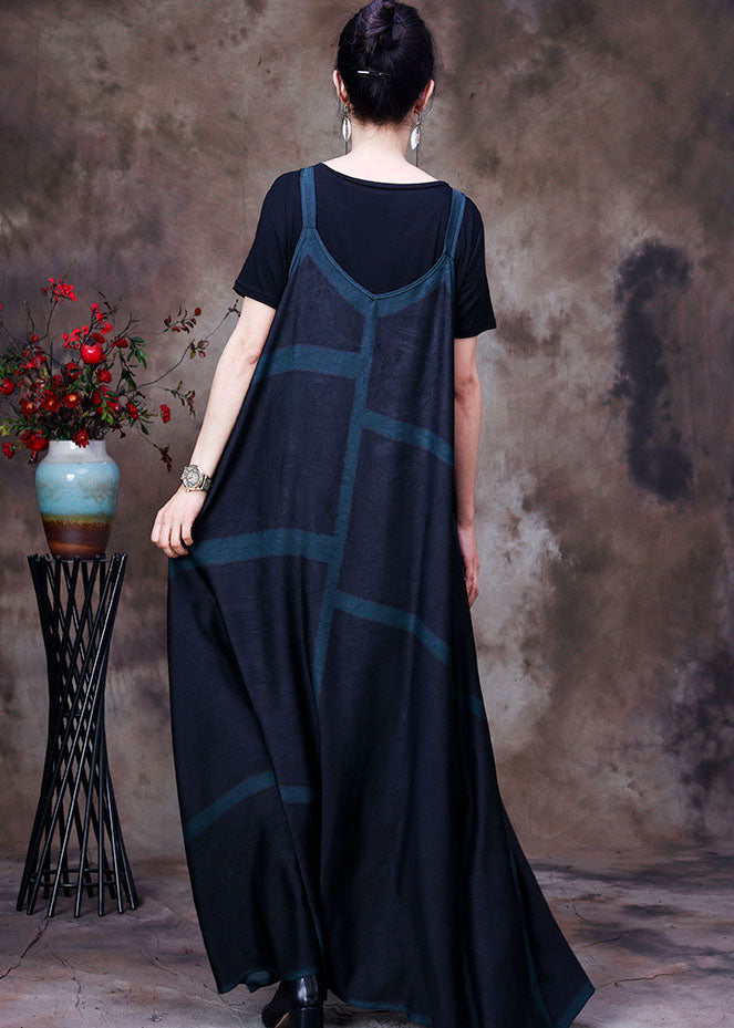 Geometric Print Sleeveless Pinafore Maxi Tank Two Piece Set - View 4