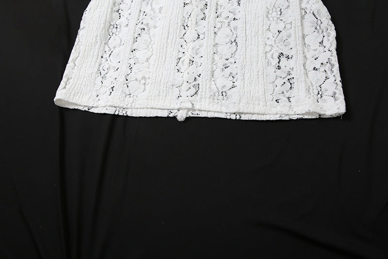 Off Shoulder Lace Bell Sleeve Ribbon Tie Bodycon Mini Dress - View 15
