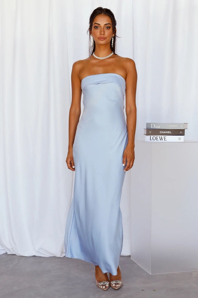 Half Open Back Sleeveless Silky Dress | Dress In Beauty