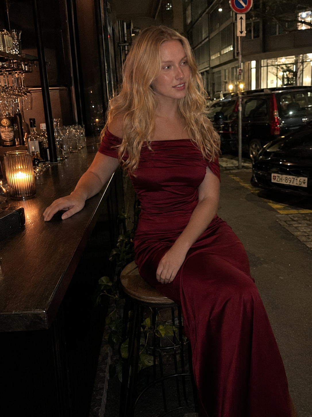 Off-the-Shoulder Bodycon Maxi Dress
