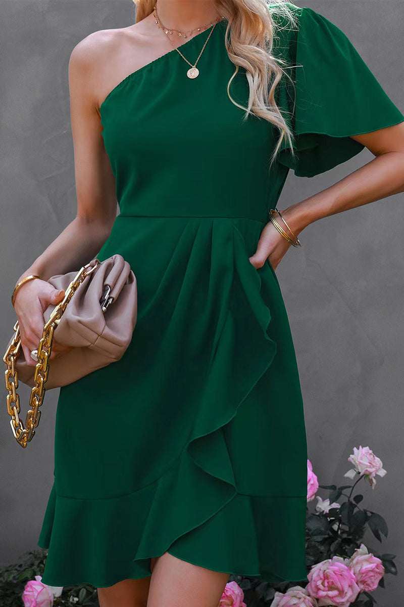 Giovanna Statement One Sleeve Mini Dress - View 3