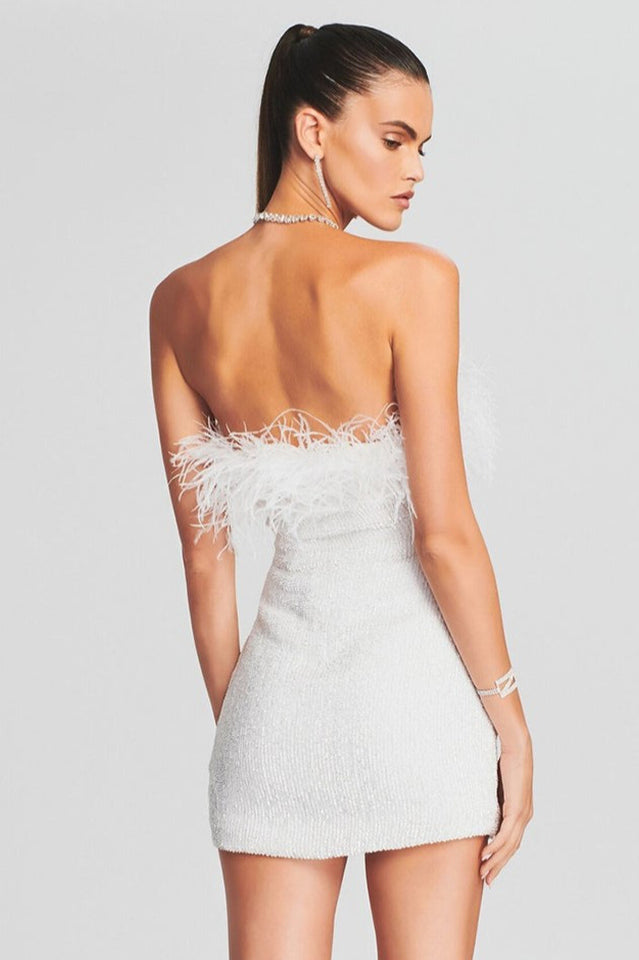 Torin Sequin Feather Dress - View 12