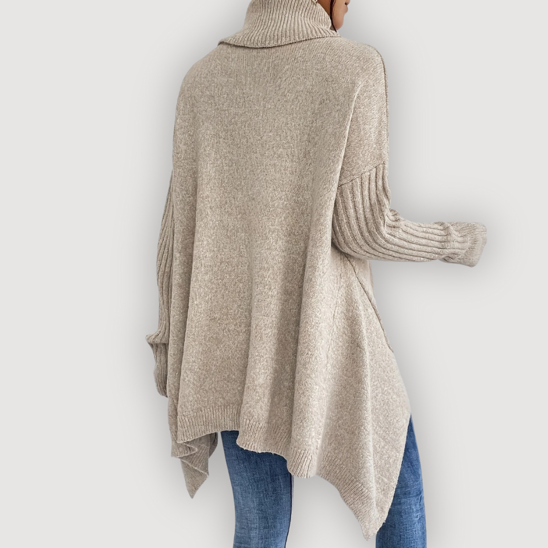 Turtleneck Long Sleeve High Low Oversized Sweater 23