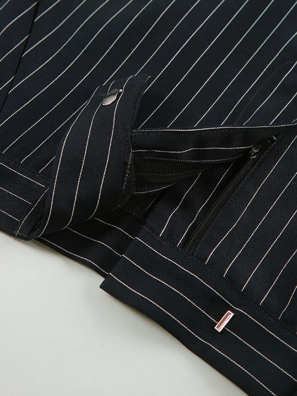 High Waist Pinstripe Tailored Maxi Skirt 6