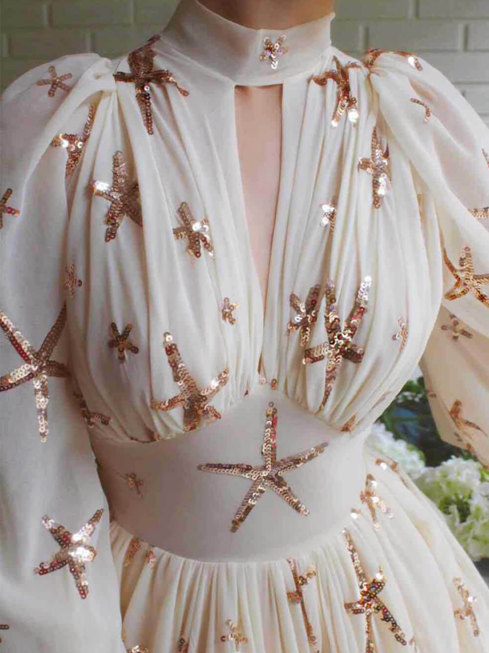 Sequined Chiffon Maxi Dress - View 4