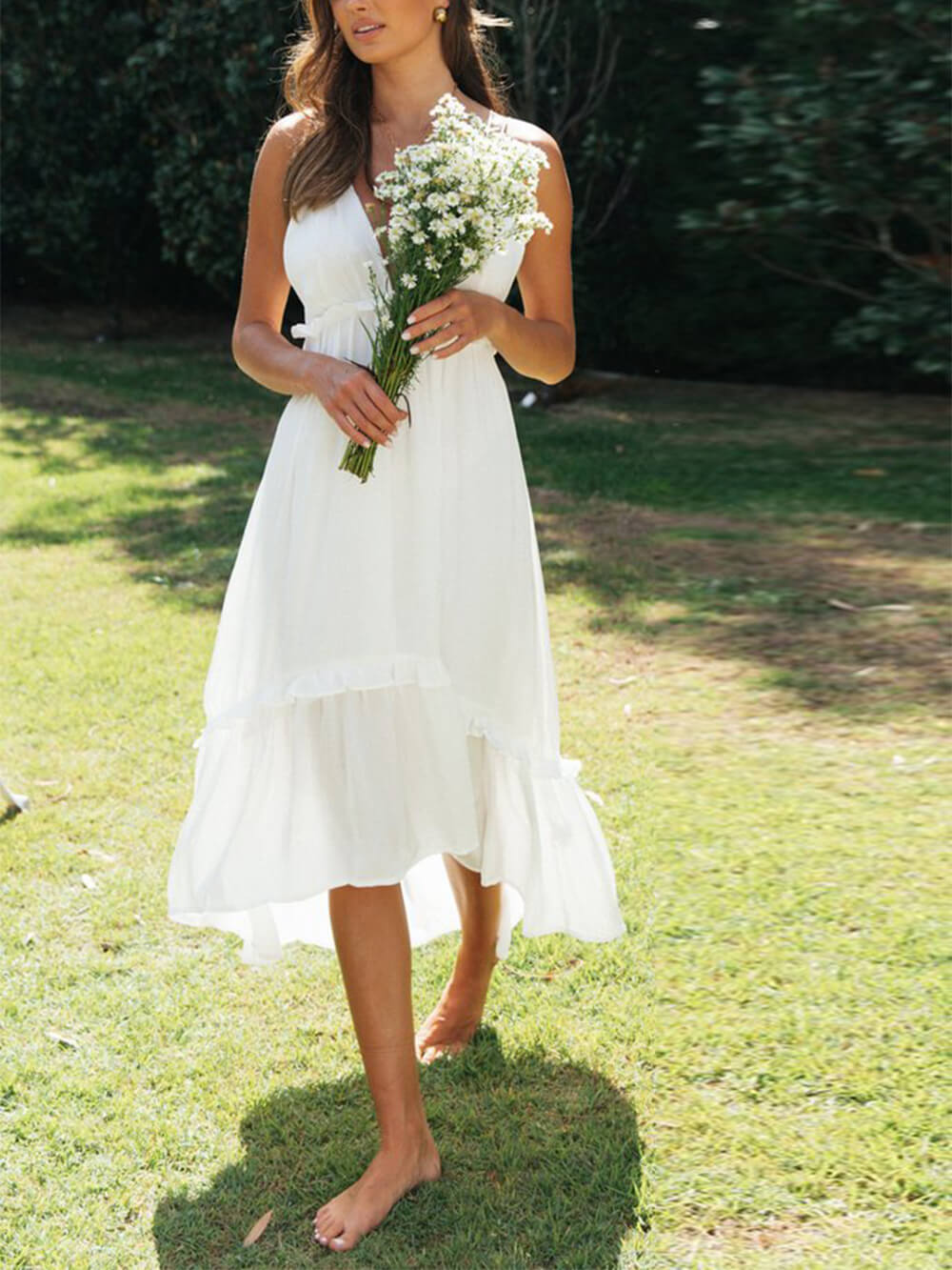 Chiffon Ruffle Midi Dress - View 4