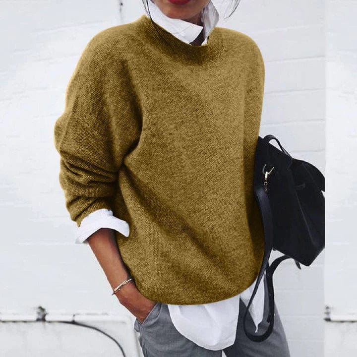 Round Neck Drop Shoulder Oversized Sweater 7