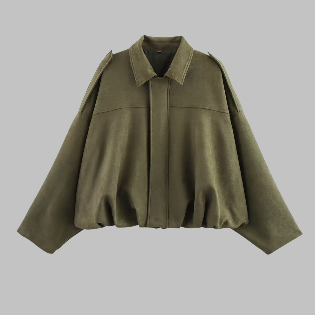 Drop Shoulder Button Front Suede Look Shirt Jacket 4
