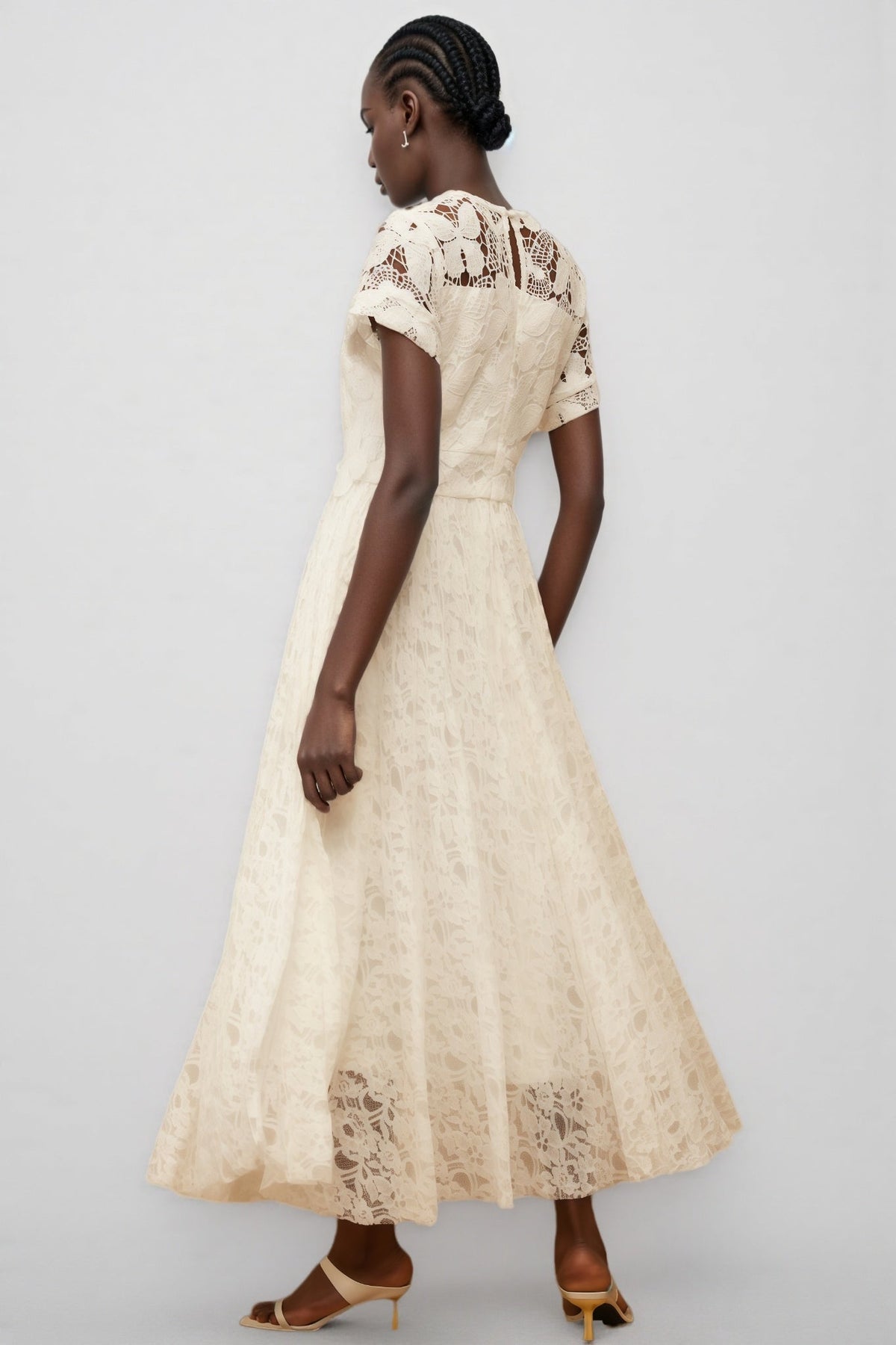 Lianas White Butterfly Applique Lace Maxi Dress - View 7