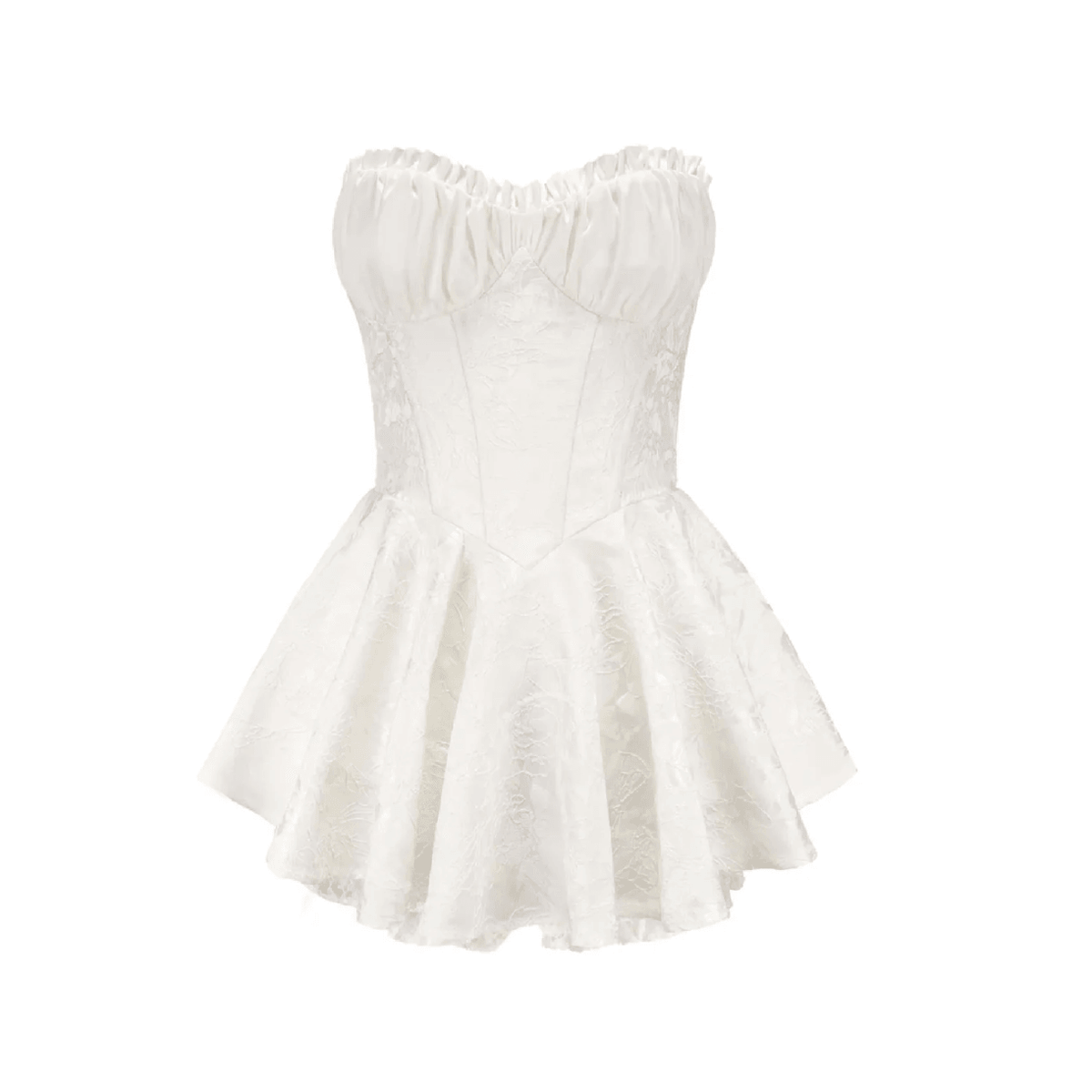 Strapless Corset Ruffle Peplum Mini Dress - View 19