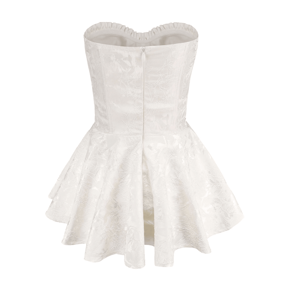 Strapless Corset Ruffle Peplum Mini Dress - View 20