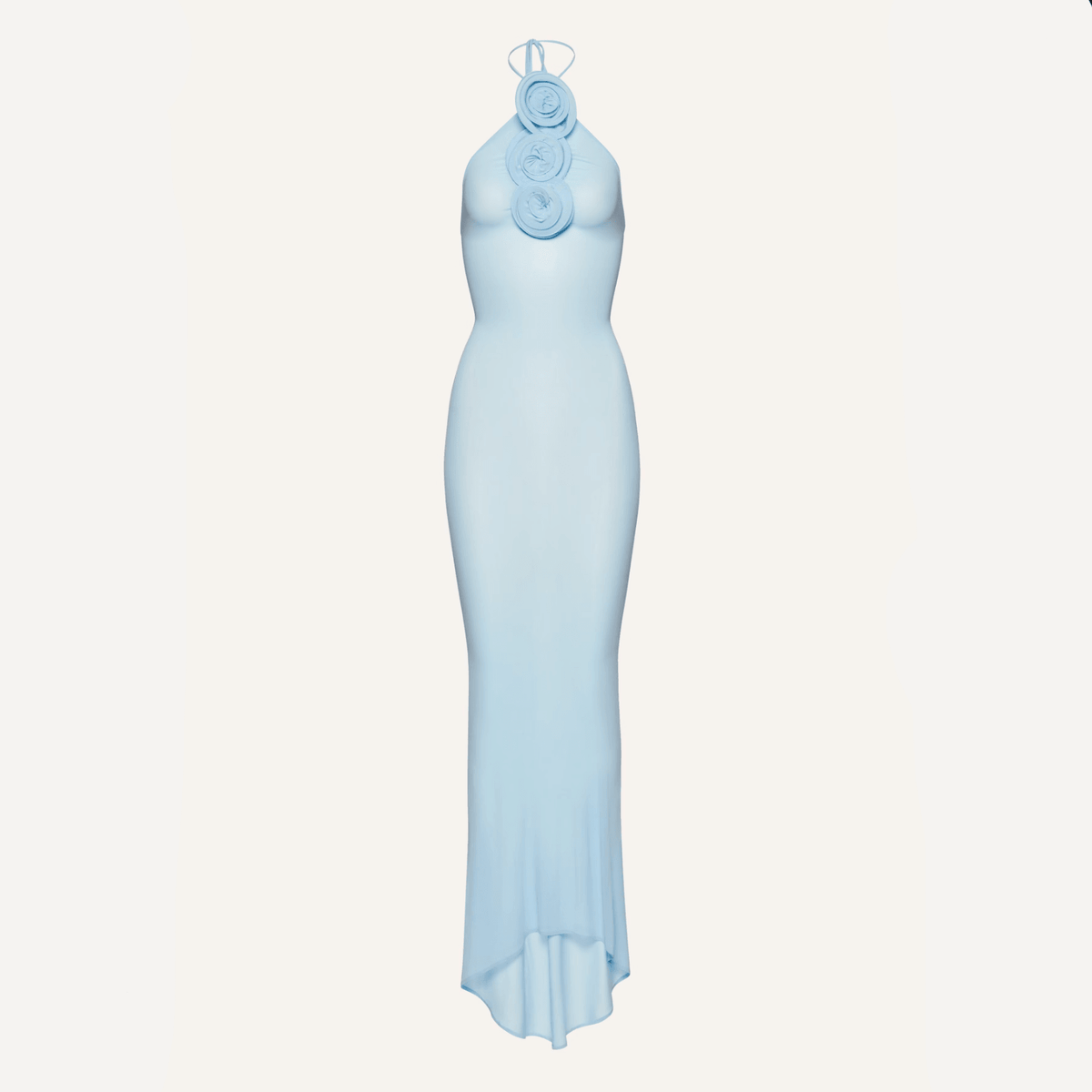 Easy Style Blue Mesh Maxi Dress - View 9