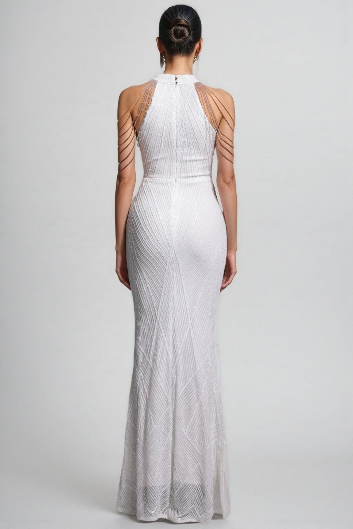Solend Neckline Sequin Fishtail Maxi Dress - View 5