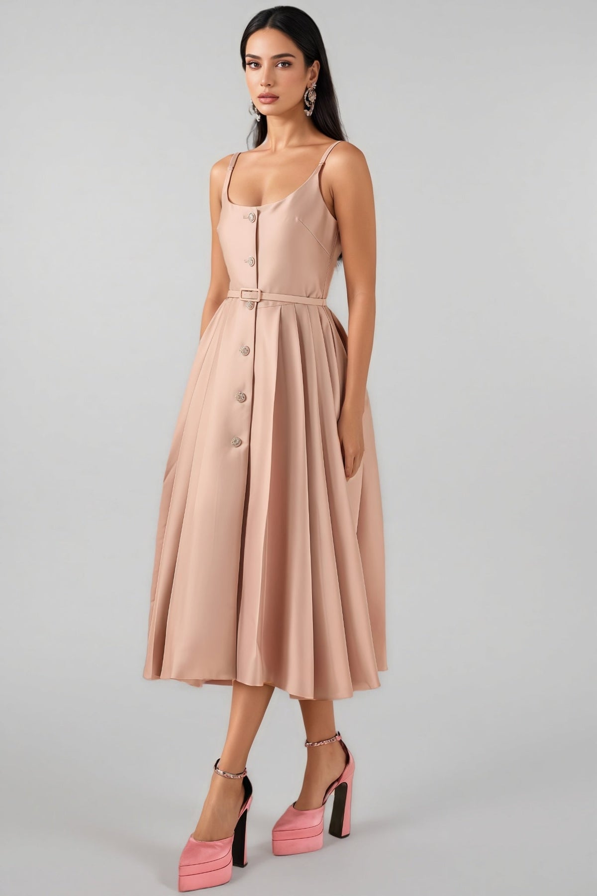 Josia Rhinestone Sleeveless Midi Dress - View 5