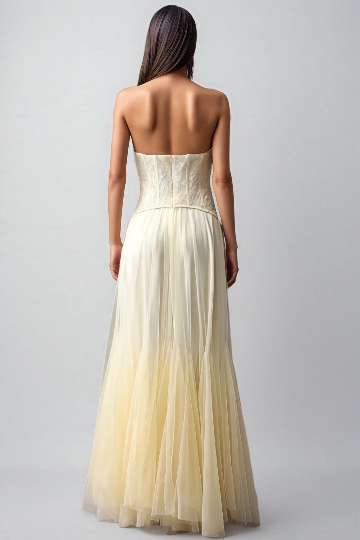 Korih lace Strapless Corset Maxi Dress - View 5