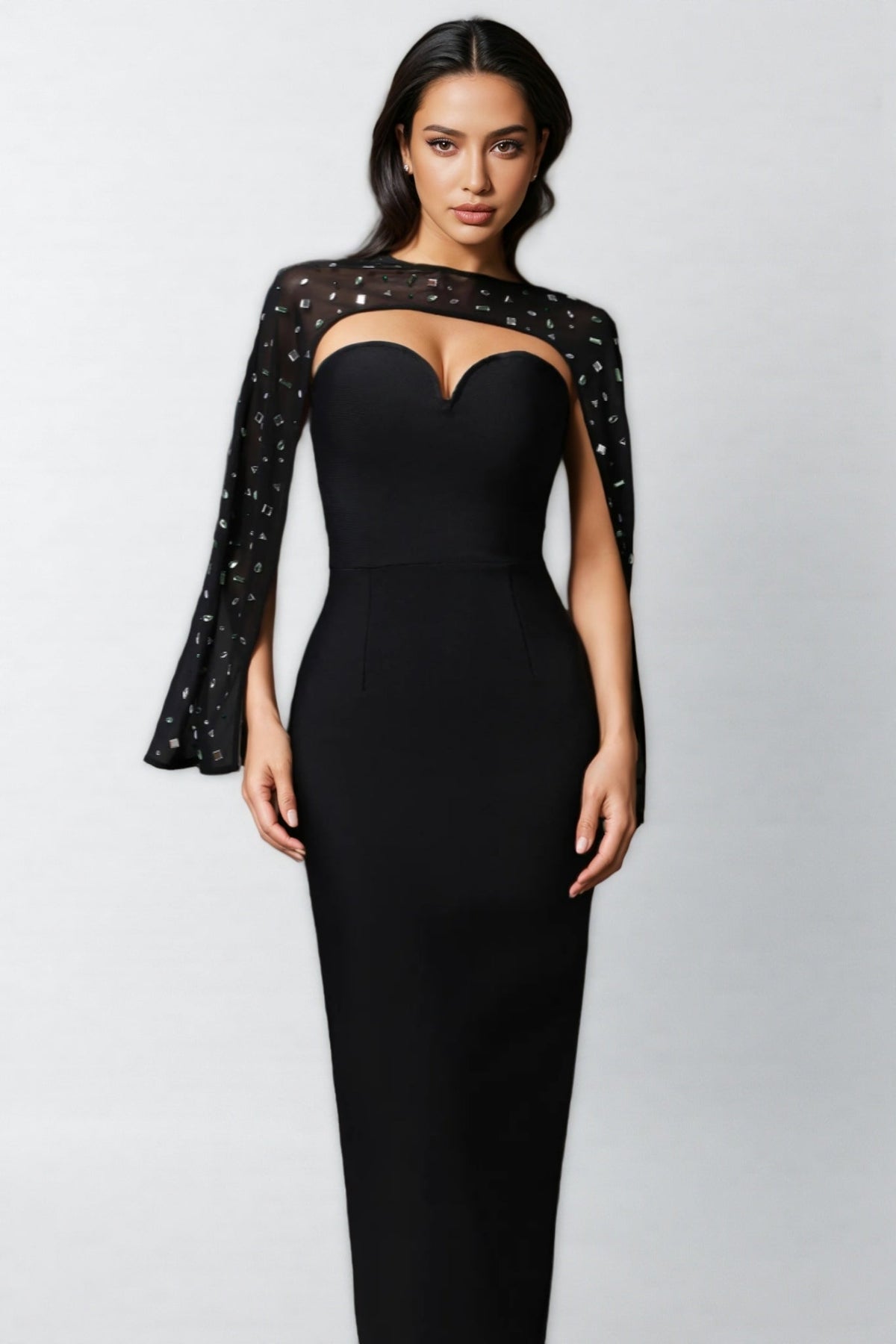 Trudie V-Neck Sleeveless Diamond Maxi Dress - View 2