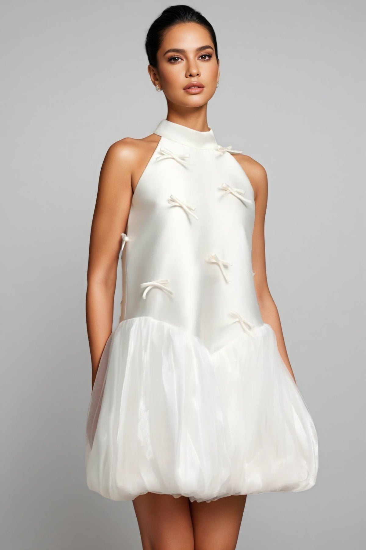 Sequoya Strapless Satin Sleeveless Mini Dress - View 4