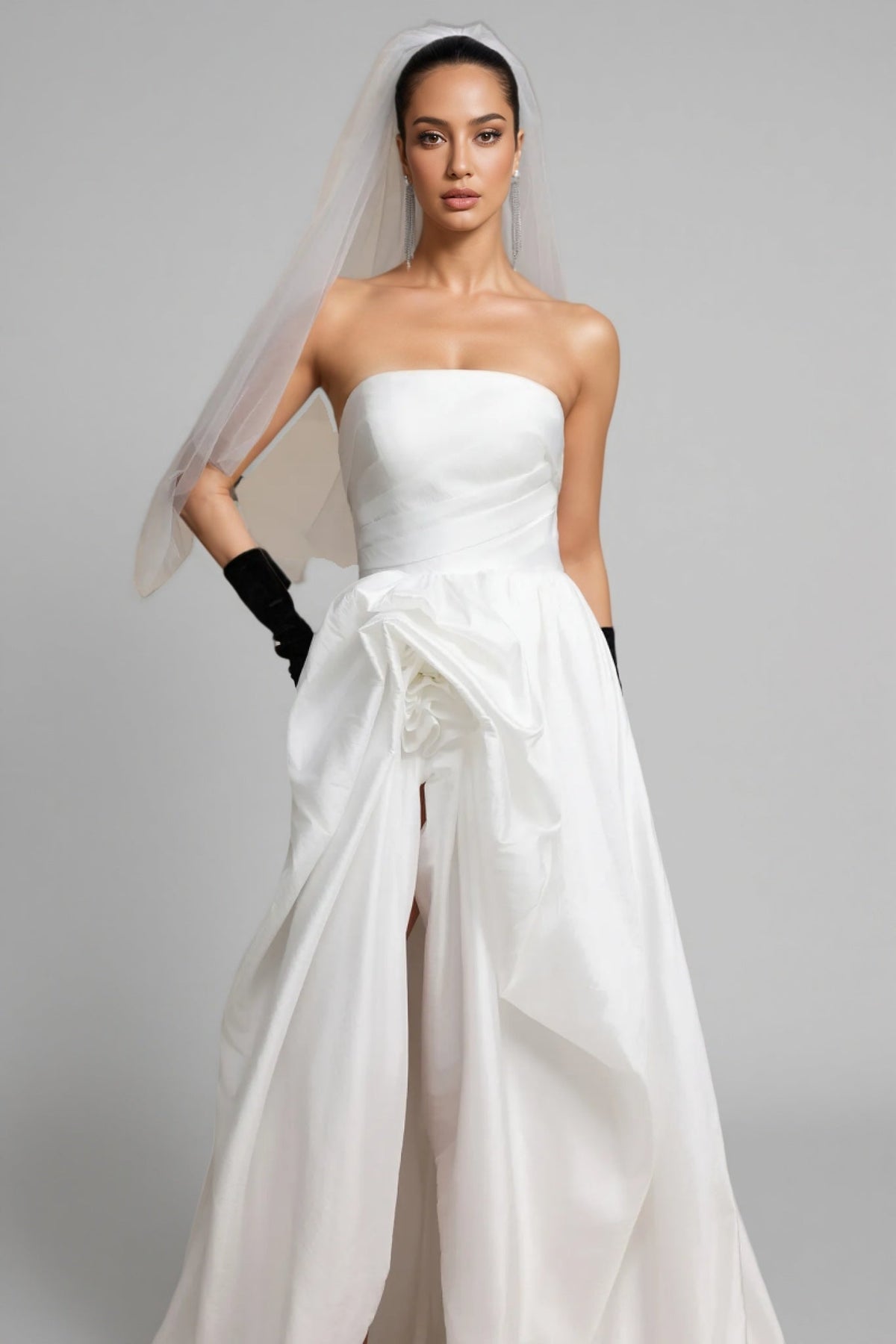 Lexi White Strapless Wedding Maxi Dress - View 4