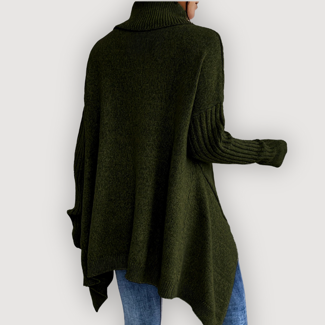 Turtleneck Long Sleeve High Low Oversized Sweater 22