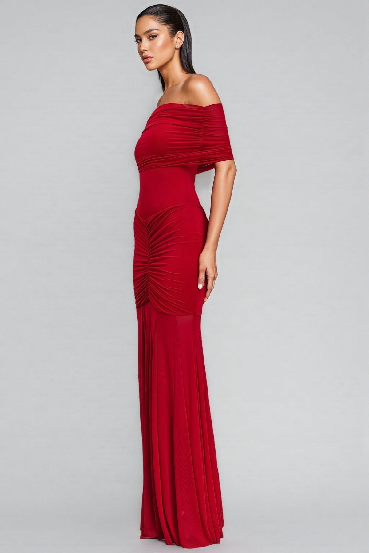 Silvia Strapless Mesh-Panelled Maxi Dress - View 3
